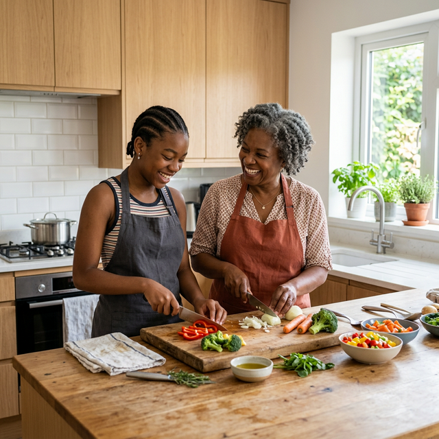 Black teenager developing life skills