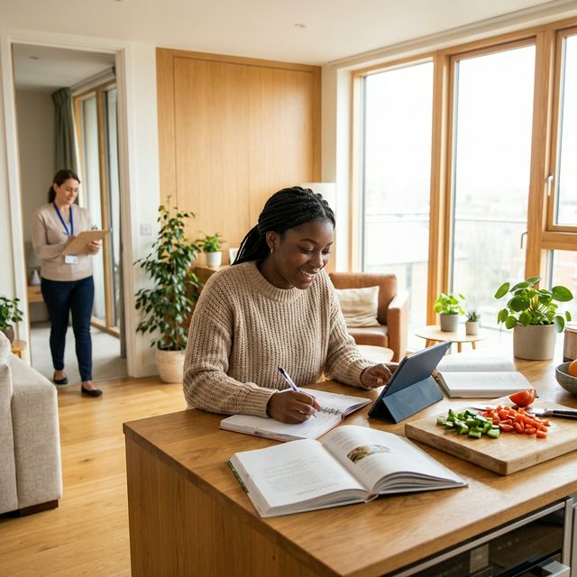 Young person in a study space